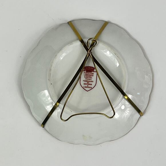 Limoges La Reine Porcelain Small Plate Teal Blue Surround The Proposal Scene - Picture 2 of 6